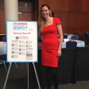 Angela speaking at the Business Expo (Springfield, MA)